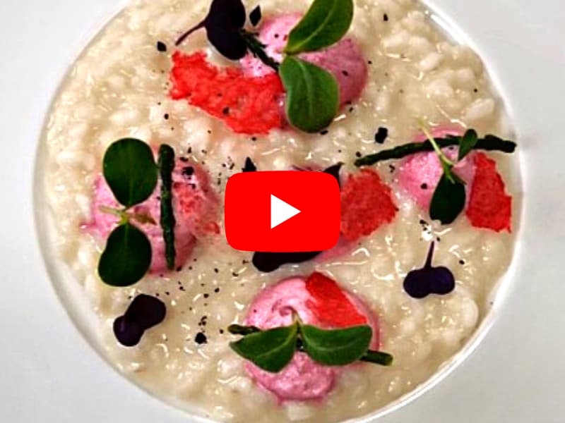 Risotto wth beetroot mousse